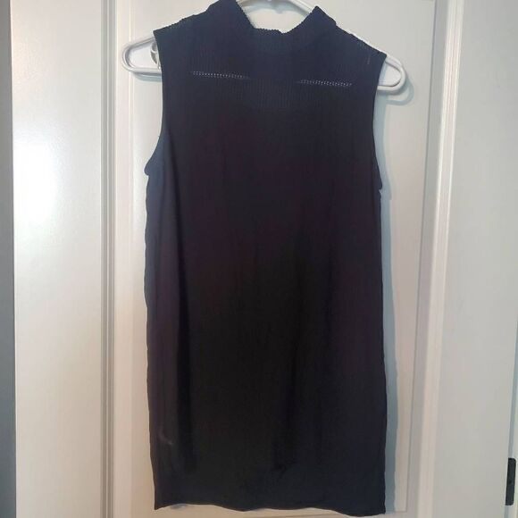 Zara Black Sheer Tunic Tank Top XS - Picture 13 of 13